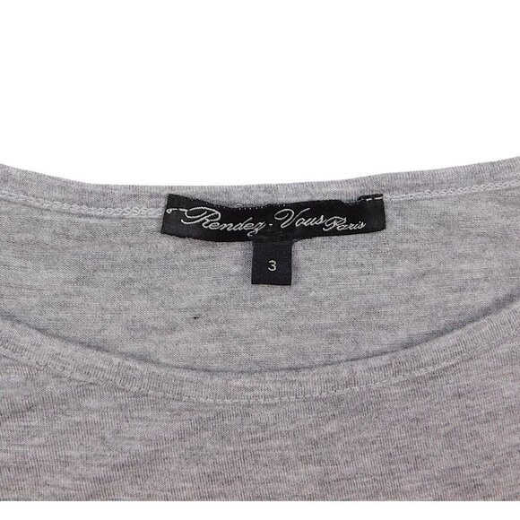 Rendez-Vous Paris Gray Spaghetti Strap Tank Top Size 3 - Picture 4 of 6